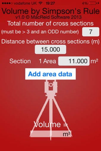 Image 0 for Volumes by Simpson's Rule