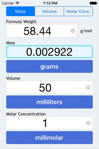 Image 0 for Molarity Calculator