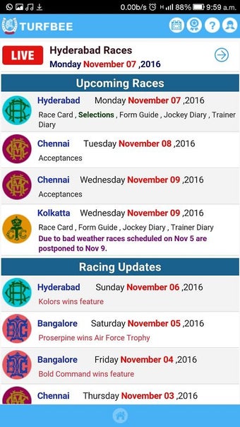 Image 0 for TURFBEE - India Horse Rac…