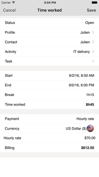 Image 0 for Timesheet, hours and invo…