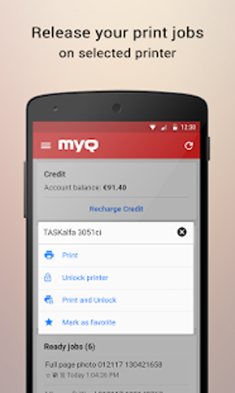 Image 0 for MyQ Mobile Printing
