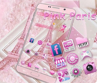Imagen 1 para Theme Pink Paris Eiffel T…