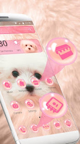 Image 0 for Pink Cute Puppy Theme