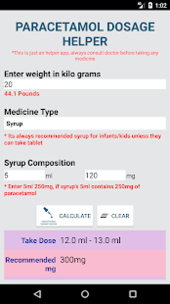 Image 1 for Paracetamol Dosage Calcul…