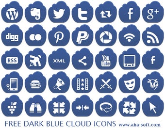 Imagen 0 para Free Dark Blue Cloud Icon…