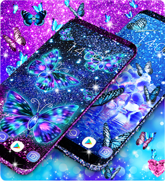 Image 2 for Blue glitter butterflies …