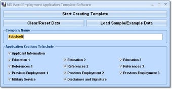 Image 0 for MS Word Employment Applic…