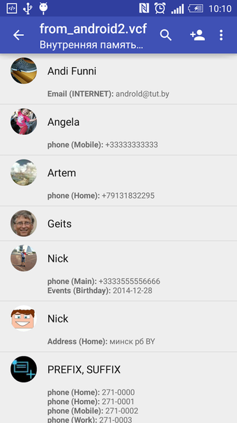 Image 2 for Contacts VCF