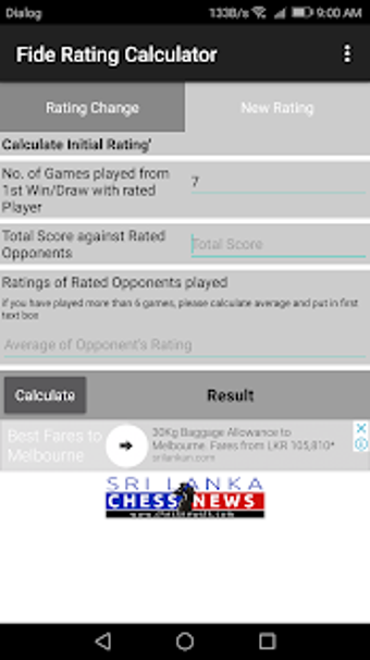 Image 0 for Chess Fide Rating Calcula…