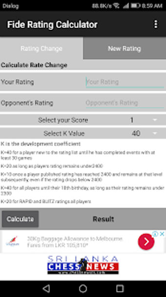 Image 2 for Chess Fide Rating Calcula…