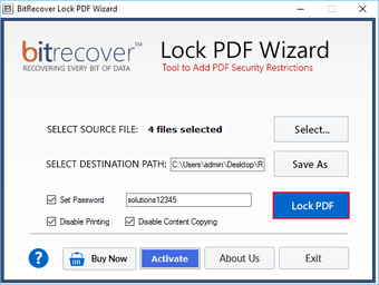 Image 0 for BitRecover Lock PDF Wizar…