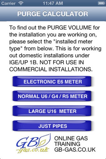 Imagen 1 para GB Gas Purging Calculator