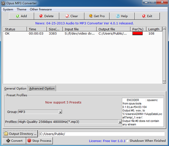 Imagen 0 para Opus MP3 Converter