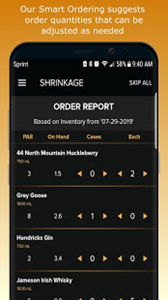 Image 0 for Shrinkage- Bar Inventory