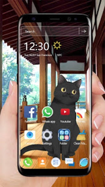 Imagen 2 para Black cat live wallpaper