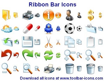 Image 0 for Ribbon Bar Icon Set