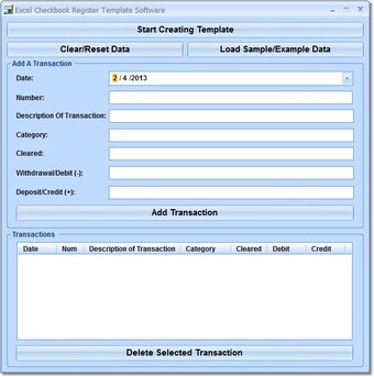 Image 0 for Excel Checkbook Register …