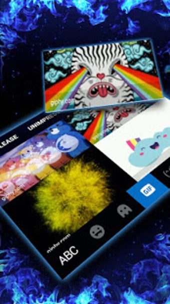 Image 2 for Blue Flames Keyboard Them…