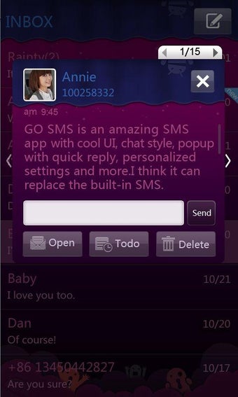 Imagen 1 para GO SMS Pro Purple theme
