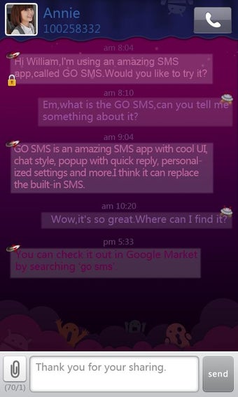 Imagen 0 para GO SMS Pro Purple theme