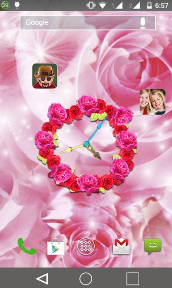 Imagen 1 para Rose Clock Live wallpaper