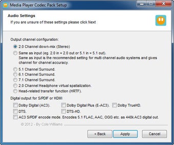 Image 0 for Media Player Codec Pack P…