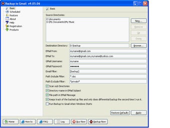 Image 0 for Backup to Gmail