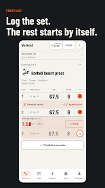 Image 0 for REPIVO: Gym Workout Log