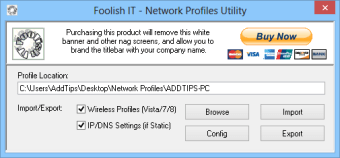 Image 0 for Network Profiles Utility