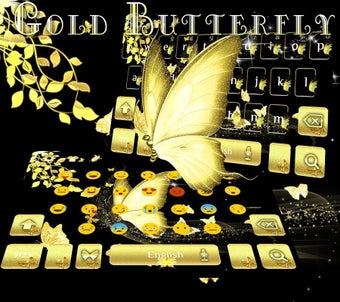 Image 0 for Gold butterfly Keyboard T…