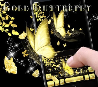 Image 2 for Gold butterfly Keyboard T…