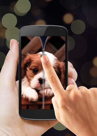Image 1 for Puppy Zipper Lock Screen