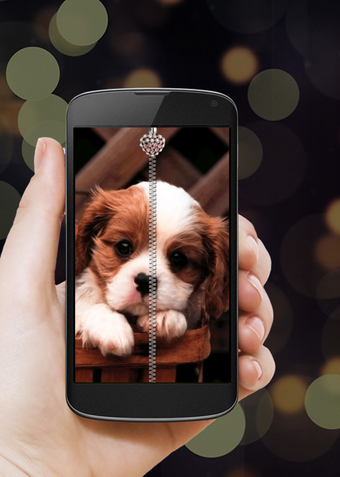 Image 0 for Puppy Zipper Lock Screen