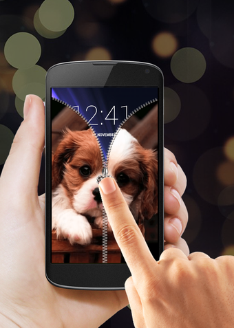 Image 2 for Puppy Zipper Lock Screen
