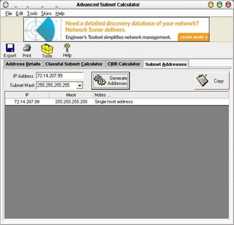 Image 0 for Advanced Subnet Calculato…