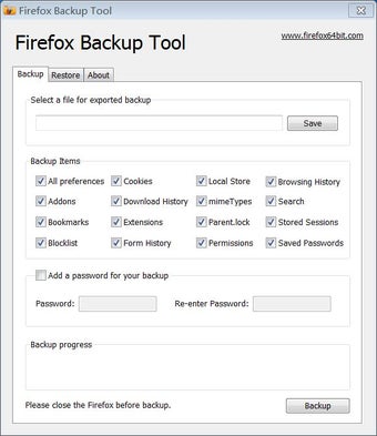 Image 0 for Firefox Backup Tool