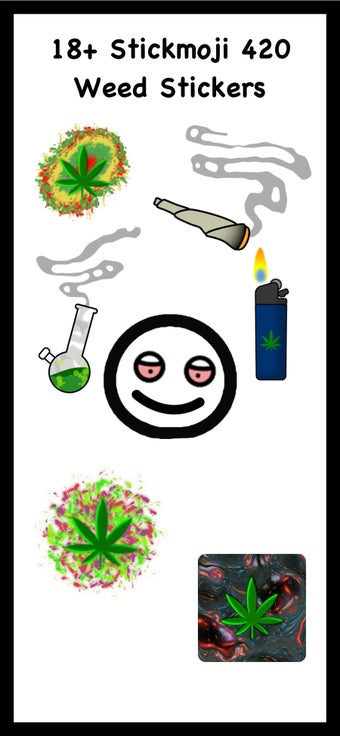 Imagen 1 para Stickmoji 420 Weed Sticke…