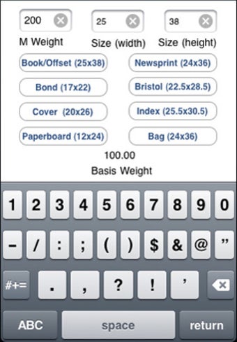 Image 0 for M Weight To Basis Weight
