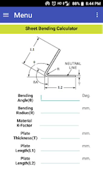 Image 1 for Sheet Bending Calculator