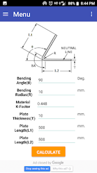 Image 0 for Sheet Bending Calculator