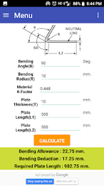 Image 2 for Sheet Bending Calculator
