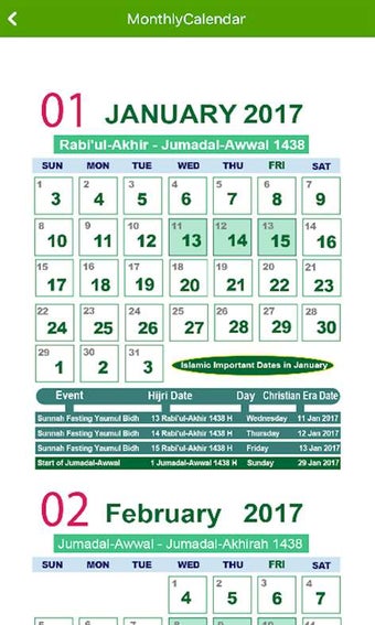 Image 2 for Islamic Calendar 2017 for…