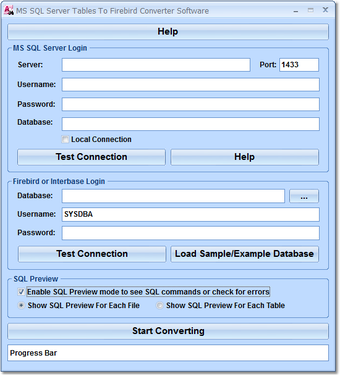 Image 0 for MS SQL Server Tables To F…