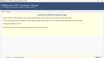 Image 0 for BitRecover PST to iCloud …
