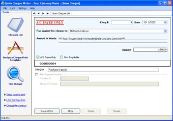 Image 0 for Quick Cheque Writer