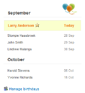 Imagen 0 para SharePoint Birthdays Web …