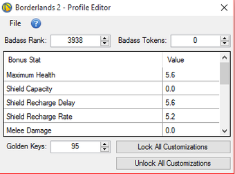 Imagen 0 para Borderlands Profile Edito…