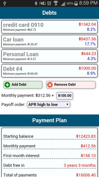 Imagen 2 para Debt Payoff Planner