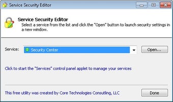 Image 1 for Service Security Editor