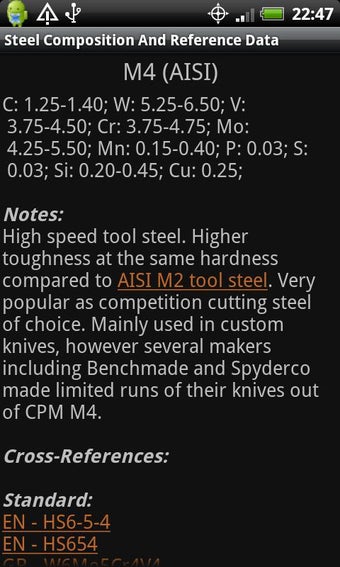 Image 0 for Knife Steel Composition C…